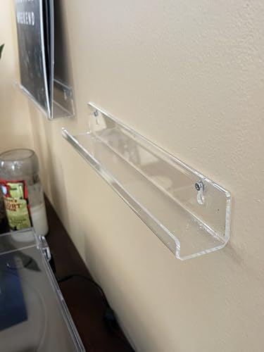 NIUBEE Clear Vinyl Shelf Wall Mount 6 Pack