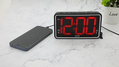 SXE Westclox Digital LED Alarm Clock Radio with USB Charging