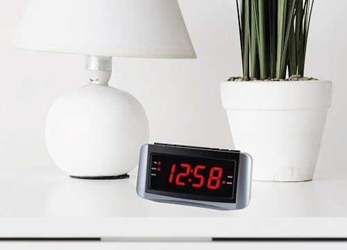 HANNLOMAX HX-117CR Alarm Clock with Dual Alarms and Radio