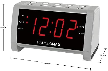 HX-138CR Alarm Clock Radio with Dual Alarms and Red LED Display
