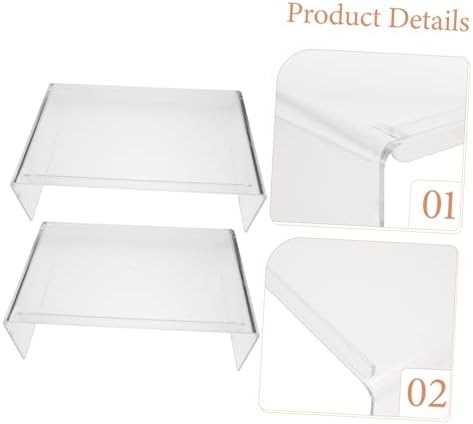 HOMSFOU Clear Acrylic Monitor Stand with Swivel Base