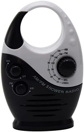 Pilarmuture Waterproof Shower Radio with Adjustable Volume and AMFM Tuning Black