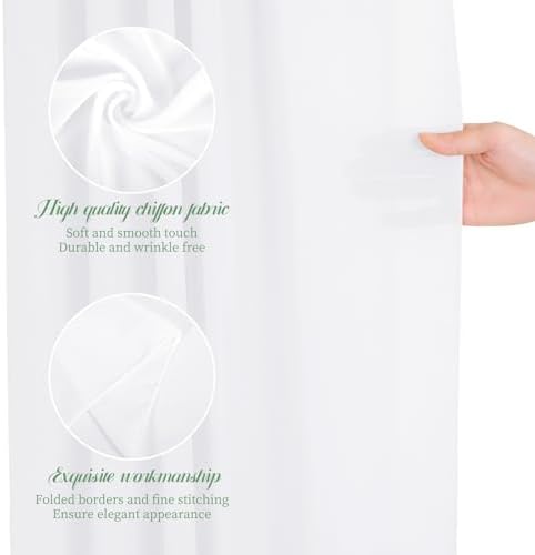 4 Panels White Polyester Wedding Arch Draping Fabric 28x20 Feet Each