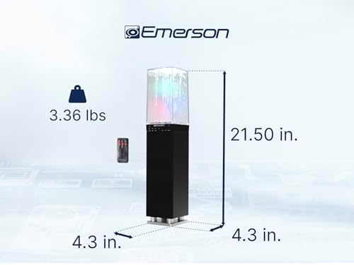 Emerson EHS-2001 Dancing Water Light Tower Speaker with Bluetooth and FM Radio