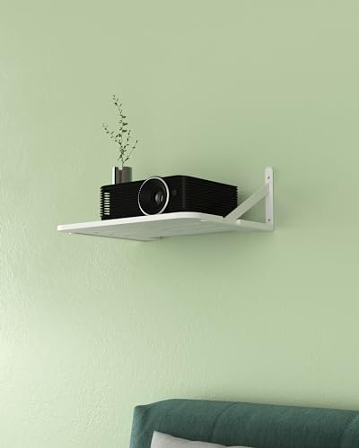 Small Mini Projector Shelf Wall Mount Holder Stand Accessories White