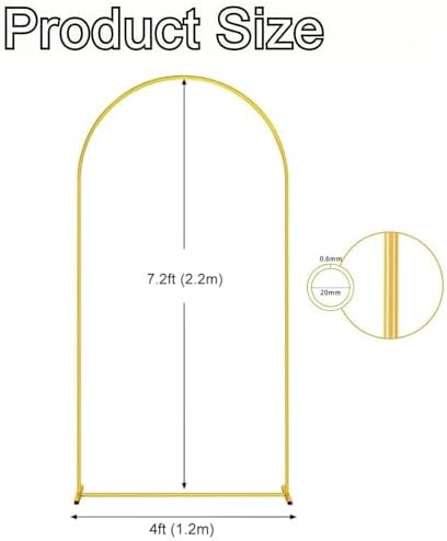 Golden Metal Balloon Arch Stand 72FT for Weddings and Parties
