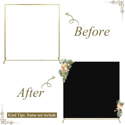 MODFUNS Black Spandex Wedding Arch Cover 66x66ft