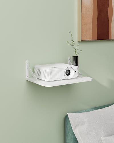 Small Mini Projector Shelf Wall Mount Holder Stand Accessories White