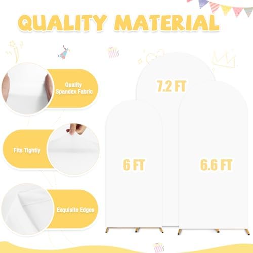 White Stretchy Arch Covers Set of 3 for Wedding