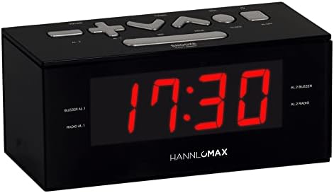 HANNLOMAX HX-144CR Alarm Clock Radio with LED Display and Dual Alarm