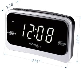 ZAPALA Alarm Clock Radio with 2 Alarms and USB Charging