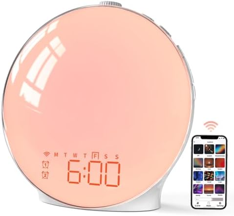 MOMILLA Sunrise Alarm Clock with Alexa Compatibility and Dual Alarms