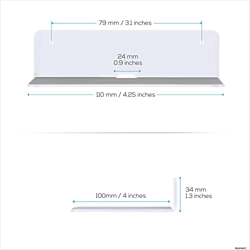 Brainwavz 2-Pack 4 Inch Floating Shelf Speaker Stand Holder