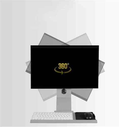 Silver Wall Mount Double Arm Monitor Stand with Collapsible Tray