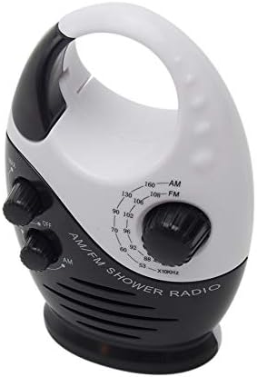 Pilarmuture Waterproof Shower Radio with Adjustable Volume and AMFM Tuning Black