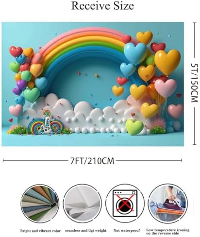 Rainbow Arch Balloon Photography Background 7x5 Feet Clear