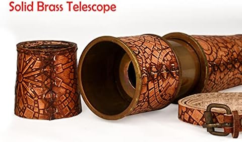RII Antique Spyglass Pirate Telescope with Leather Case
