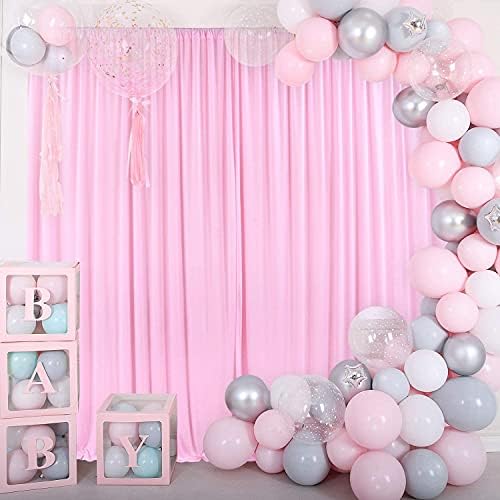 AK TRADING CO 10ft x 8ft Pink IFR Polyester Backdrop Drapes