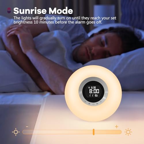 HEYAXA Sunrise Alarm Clock with Wake Up Light and FM Radio