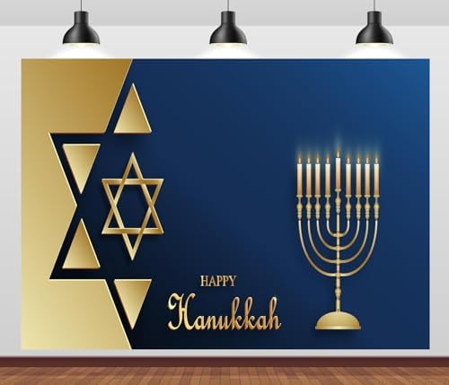 CORFOTO 8x6ft Hanukkah Party Backdrop Banner