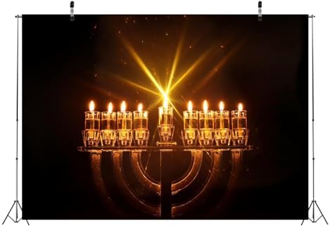 BELECO 8x6ft Hanukkah Backdrop with Menorah