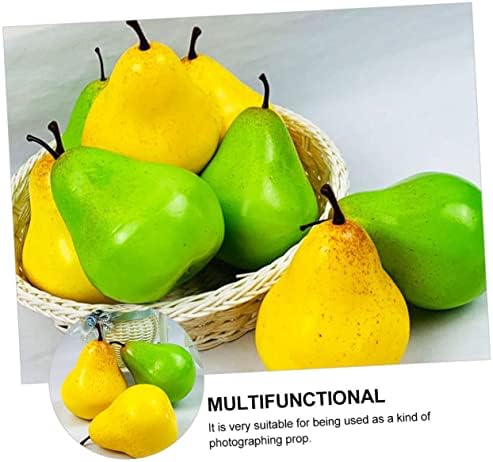 6Pcs Lifelike Faux Pears for Home Office Garden Kitchen Wall Art