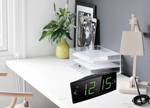 HANNLOMAX HX-112CR Alarm Clock Radio with Dual Alarm and Jumbo Display