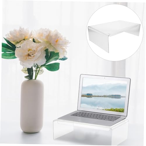 HOMSFOU Clear Acrylic Monitor Stand with Swivel Base