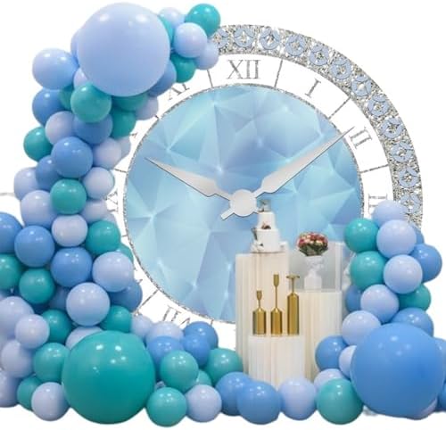 Luxury Silver Blue Round Backdrop Cover for Photography