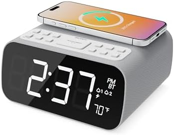 Majority Bluetooth Alarm Clock with Wireless Charging and FM Radio