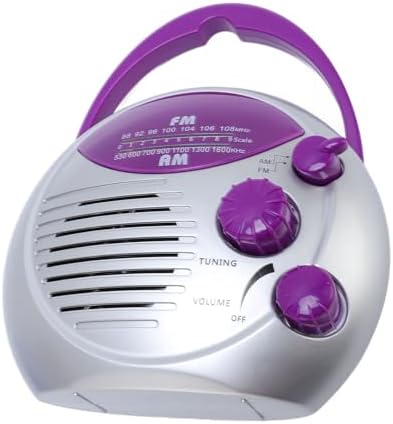 Waterproof Portable Shower Radio with AM FM and Battery Power