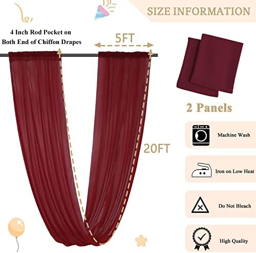 MODFUNS Burgundy Ceiling Drapes for Weddings