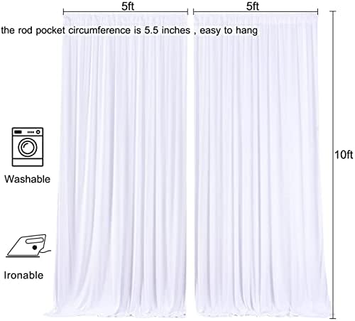 AK Trading Co 10x10ft White Polyester Backdrop Curtains