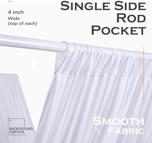 PartyVillage 20ft x 40ft White Ceiling Drapes 4 Panels