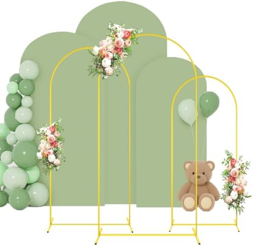 Gold Arch Stand with Spandex Cover 72FT Set