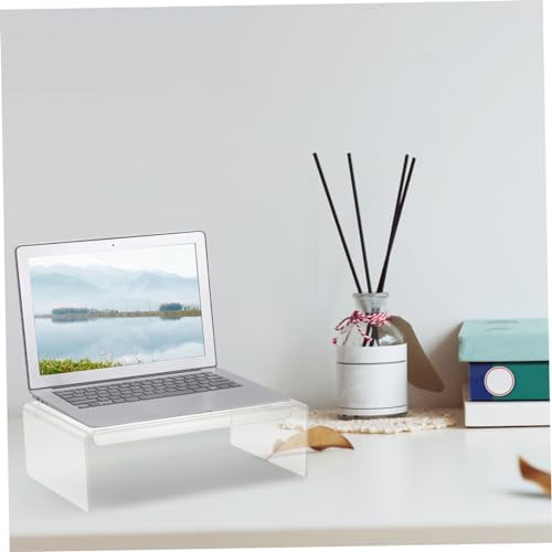 HOMSFOU Clear Acrylic Monitor Stand with Swivel Base