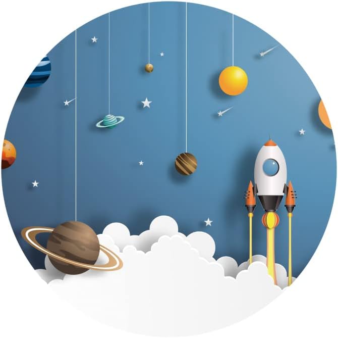 OERJU 72x72ft Round Space Backdrop Cover