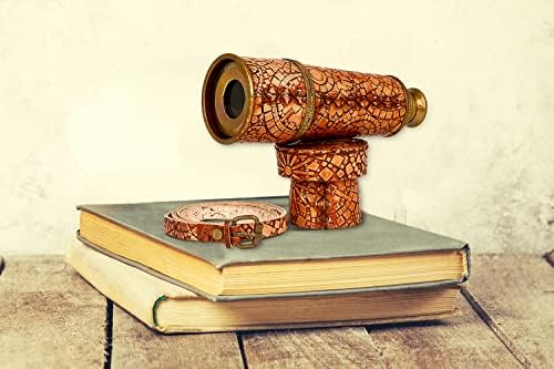 RII Antique Spyglass Pirate Telescope with Leather Case