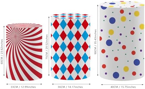 Nivius Photo Circus Birthday Cylinder Covers Set of 3