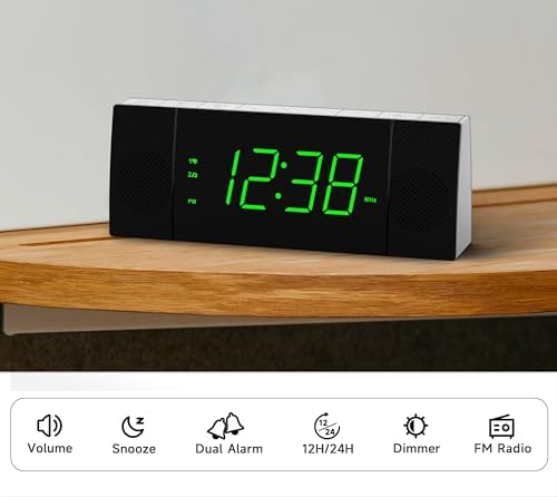 iTOMA Bedside Alarm Clock Radio with Bluetooth Speaker and FM Radio