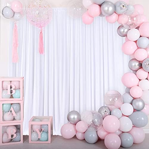 AK Trading Co 10x10ft White Polyester Backdrop Curtains
