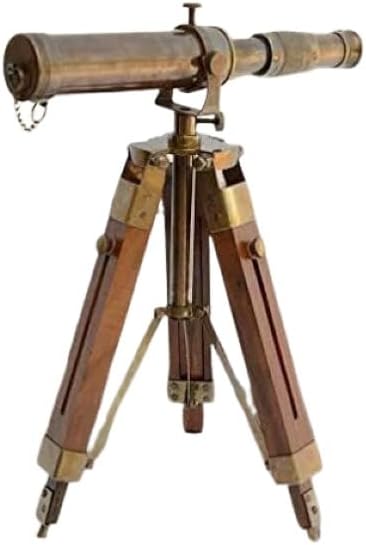 Blackperlcrafts Brass Telescope with Wooden Tripod