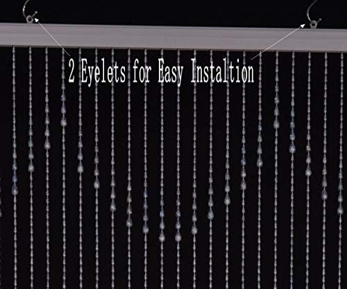 FlavorThings 3FTx 9FT Iridescent Raindrop Beaded Curtain Door Divider