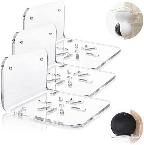 Fensana Acrylic Floating Shelves 3-Pack with Cable Clips