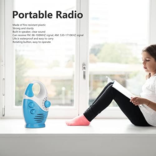 Vikye Portable Radio AM FM Waterproof Battery Powered Shower Radio