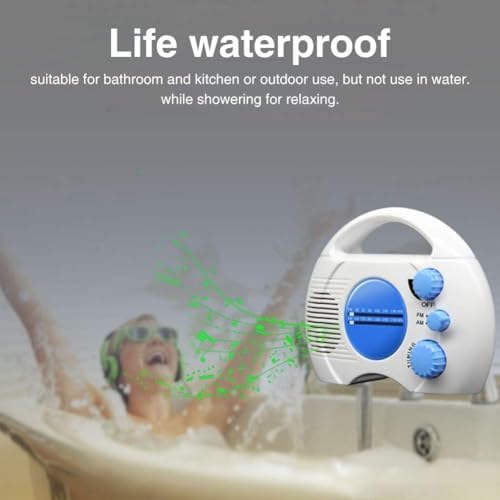 Portable Shower Radio with AMFM and Waterproof Design