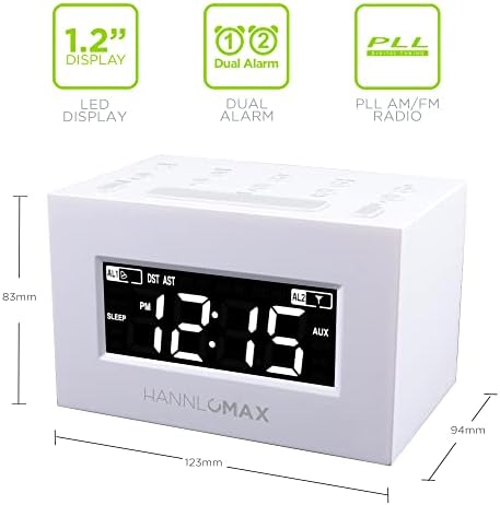 HX-111CR Dual Alarm Radio with LED Display and Sleep Timer