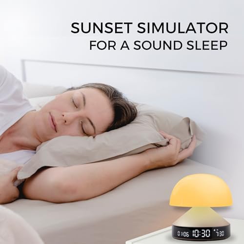 Lexon Mina Sunrise Alarm Clock with Sunset Lamp - Bronze