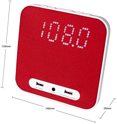 HANNLOMAX HX-145CR Alarm Clock Radio with Dual Alarm and USB Ports