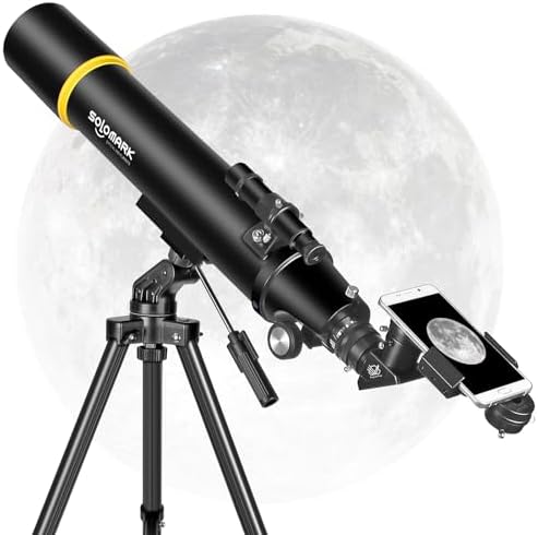 SOLOMARK 80mm Aperture Refractor Telescope for Adults Kids and Beginners